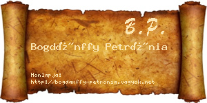 Bogdánffy Petrónia névjegykártya